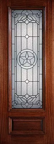 Hamilton 8'0" Tall Star 3/4 Lite Mahogany Wood Door Slab #7341