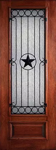 Hamilton 8'0" Tall 3/4 Lite Star Grille Mahogany Wood Door Slab #7494