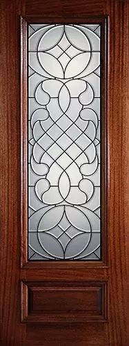 Hamilton 8'0" Tall 3/4 Lite Mahogany Wood Door Slab #8-7104