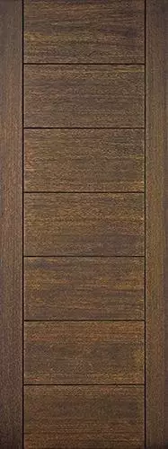 8'0" Tall Modern 7 Panel Mahogany Wood Door Slab