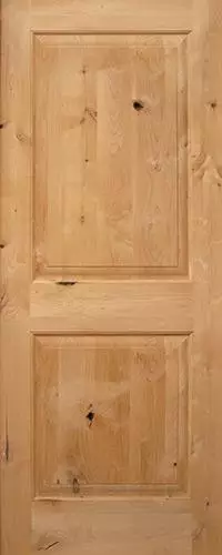 Exterior 6'8" 2-Panel Square Top Knotty Alder Wood Door Slab