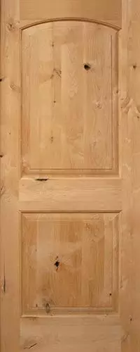 Exterior 6'8" 2-Panel Arch Knotty Alder Wood Door Slab