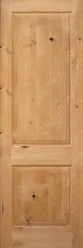 Exterior 8'0" 2-Panel Square Top Knotty Alder Wood Door Slab