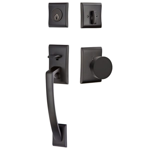 Emtek Ares Lockset Flat Black - Door Clearance Center