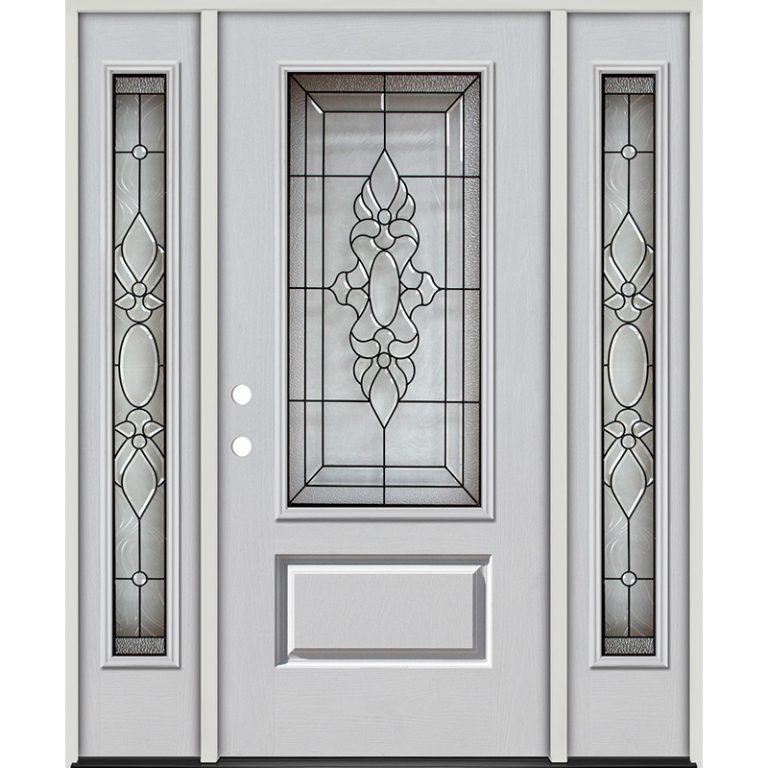 3/4 Lite Fiberglass Prehung Door Unit with Sidelites #73 - Door ...